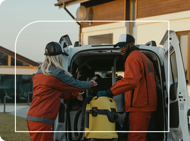 Local Service Provider unloading equipment at a customer location